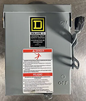 SQUARE D SAFETY Disconnect - SWITCH D221NRB SERIES E3 3R ENCLOSURE 30 AMP 60 HZ • $38.99