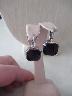 NWT Marc By Marc Jacobs Silver Tone Drop Earrings/ Cosmic Purple /Stone • $39.99