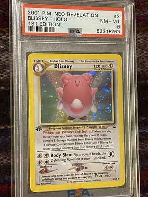 $100 • Buy Pokemon PSA 8 NM-MT Blissey 2/64 1st Edition Neo Revelation Holofoil Rare 2001