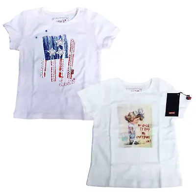 Levi's X2 Pack Baby Girls Toddler Long Sleeve T-Shirt Top Age 3 12 18 24 Months • £21.99