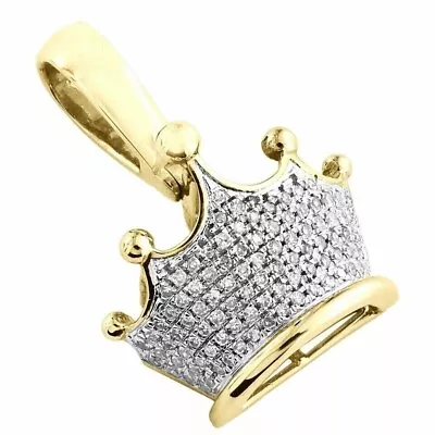 1.50Ct Round Cut Real Moissanite King Crown Men's Pendant 14K Yellow Gold Plated • $135.99