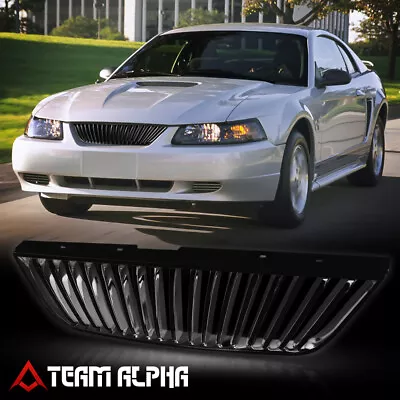 Matte Black ABS Vertical Bar Billet Bumper Grille/Grill Fits 99-04 Ford Mustang • $29.99