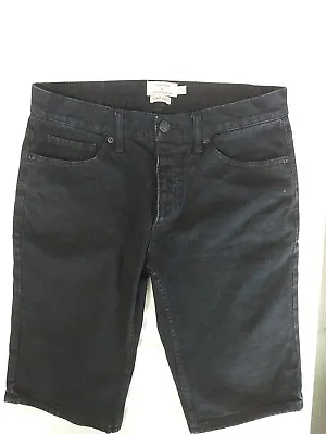 £9.99 • Buy TOPMAN Black Denim Shorts W30  Skinny Shorts Button Fly Cotton -Great For Summer