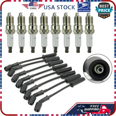 $38.99 • Buy 8PCS 9748UU Wires & 41-110 Spark Plugs Set For Chevy GMC 4.8L 5.3L 6.0L V8 NEW