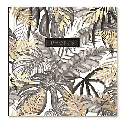 £7.95 • Buy Photo Album Black & Gold Tropical Palm Leaf Design Holds 200 4  X 6  Photographs