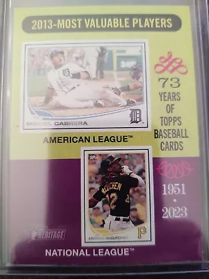 2024 Topps Heritage Baseball Most Valuable Players M. Cabrera / A. McCutchen... • $0.50