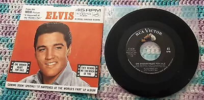 Elvis Presley 45 One Broken Heart For Sale / They Remind Me Too Much Of You Ex+ • $8.88