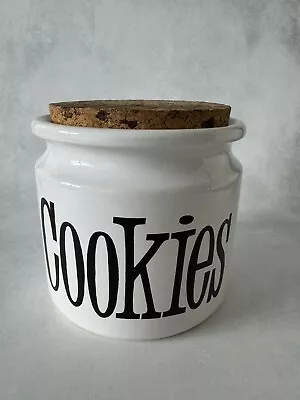 Vintage TG Green COOKIES Canister W/Cork Lid SPECTRUM White England Church Stamp • $24