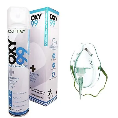 £19.07 • Buy Oxy99 Portable Oxygen Can/Cylinder With Oxygen Mask ING. BOSCHI ITALY