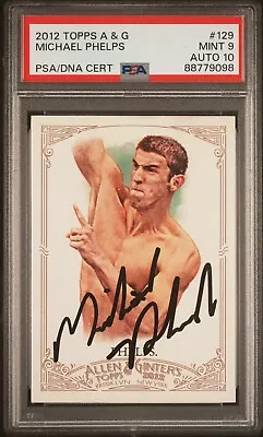 2012 Topps Allen & Ginter #129 Signed Michael Phelps Autographed Auto ~ PSA 9/10 • $1499.99