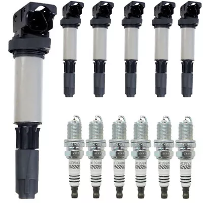 6X Ignition Coil + Spark Plug For BMW E46 E53 E60 E83 E90 325i X3 X5 12131712219 • $85.11