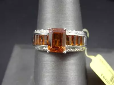 $100 • Buy Madeira Citrine Diamond Accent Multi-Stone Sterling Silver Ring - Sz 9 NWT