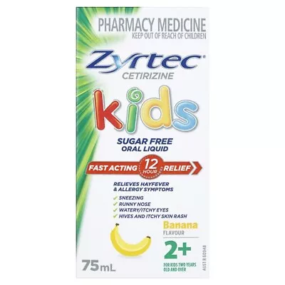 Zyrtec Kids Antihistamine Allergy & Hayfever Oral Liquid Banana 75mL • $20.50