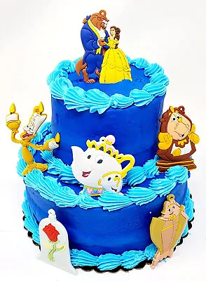 $24.99 • Buy Beauty And The Beast Cake Topper Featuring Belle, Beast, Mrs Potts, Lumiere And 