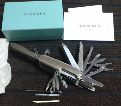 Victrinox Sterling Silver 925 18K Tiffany & Co Swiss Champ Multi Tool Army Knife • $990