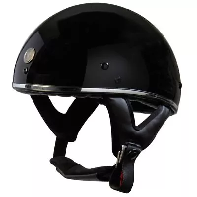  TORC T5 Fiberglass Cruiser 1/2 Half Face Motorcycle Helmet - Gloss Black Chrome • $119.99