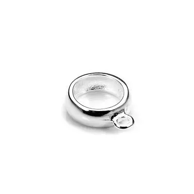 Sterling Silver 6.5mm Charm Bracelet Hanger Bead Carrier Bail Dangle Holder • £7.95