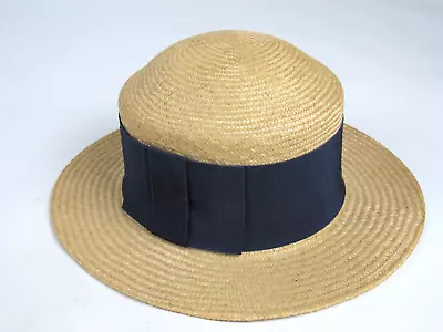 Vtg Ubu Hats Made In England Straw Panama Boater Hat Sz 6 7/8 ? Unisex Nice! • $24.99