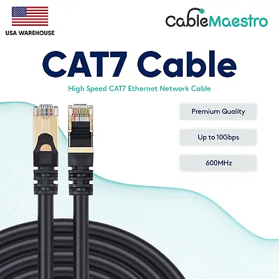 CAT7 Ethernet Cable LAN Copper Patch Cord S/FTP Shielded Wire Gaming 6-200FT Lot • $56.95