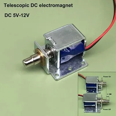 DC 5V-12V Micro Mini Push Pull Telescopic Electromagnet Spring Solenoid Magnet • $2.45