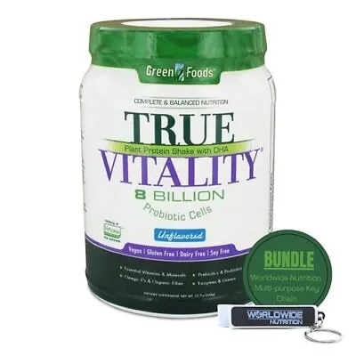 Green Foods True Vitality Plant Protein Shake With DHA Unflavored - 25.2 Oz • $24.99