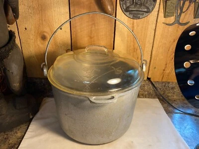 $69.99 • Buy Vintage Guardian Service Cast Aluminum 12 Quart Stock Pot Kettle With Glass Lid