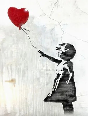 Banksy Street Artist Girl With Red Balloon 2 Print A4 A3 A2 A1 • £3.53