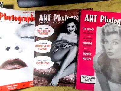 3 Art Photography Magazines 1956 Jul Aug Sep Photos W Bette Page By Avant. • $24.50