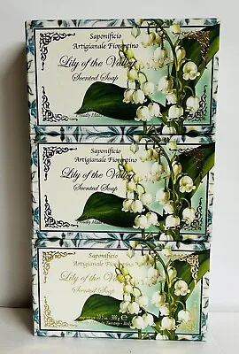 3-Pack Saponificio ~ Lily Of The Valley Scented Bar Soap 10.5 Oz Each • £33.77