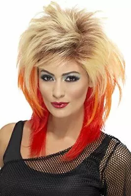 Adult 80s Mullet Red Wig Punk Music Icon Rock Festival Fancy Dress Party • £13.96