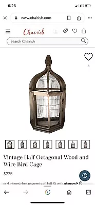 Vintage Half Octagon Hanging Bird Cage ( Retail 275) • $50