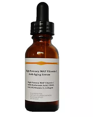 High Potency 15% MAP Vitamin C W/Pure Hyaluronic AcidDMAECoQ-10 And Collagen • $19.50