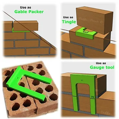 £12.09 • Buy Brickies 3 In 1 Tool Tingle Profile Clip Gable Marker Bricklaying Line Blocks