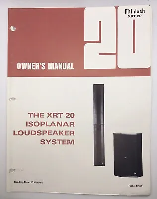 Vintage McIntosh XRT-20 Owner’s Manual • $35