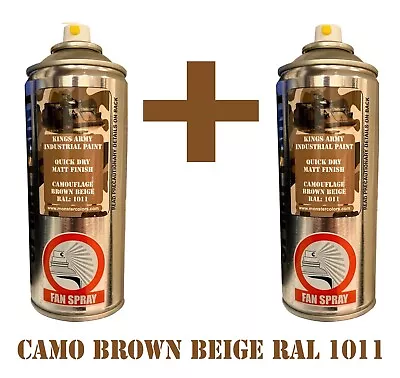 Camo Brown Biege Army Spray Paint Military Vehicle paintballairsoftrc  X2 • £23.75