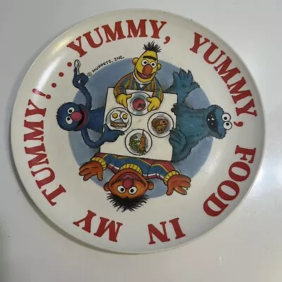 Sesame Street Muppets Vintage Plate 8  Yummy Food In My Tummy! Peter Pan Inc. • $14.99