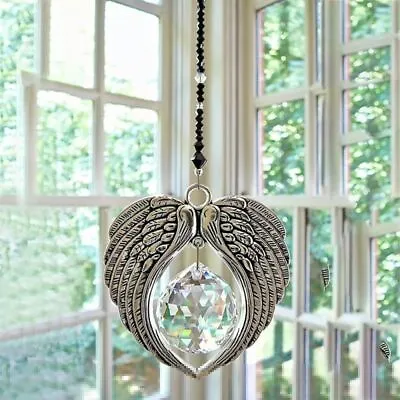 Rearview Mirrors Ornament Crystal Angel Wing Pendant Suncatcher Hanging Pendant • £5.63