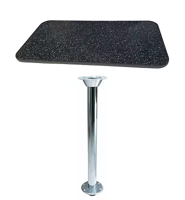 £59.99 • Buy Floor Mount Island Free Stand Leg + TABLE Kitchen Caravan Campervan BLK/SPARKLE