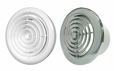 £7.99 • Buy Internal Ventilation Grille Round CHROME Or WHITE Duct Extractor Fan 4 , 5 , 6 