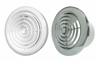 Internal Ventilation Grille Round CHROME Or WHITE Duct Extractor Fan 4  5  6  • £9.99