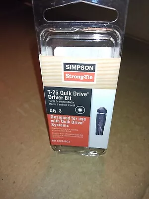 Simpson T-25 Quick Drive Driver Bit Qty 3 • $5