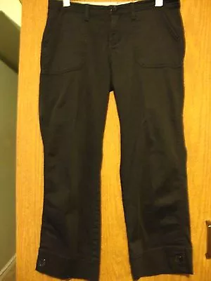 Vertigo Paris Woman Cotton Blend Black Flat Front Cropped Pants 8 • $6.99