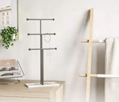 £12 • Buy Umbra Trigem Hanging Jewelry Organizer 3 Tier Extra Tall Tabletop Tree Stand