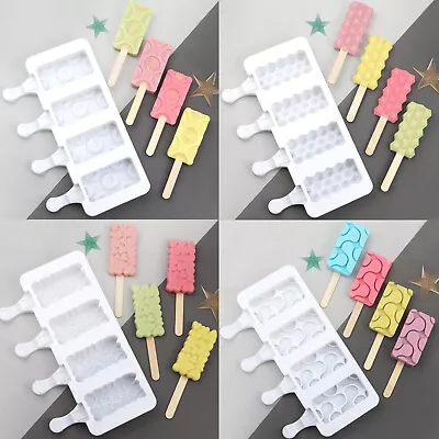 Ice Cream Mould Popsicle Lolly Maker Frozen Diamond Cakesicle Mold Tray Silicone • £2.59