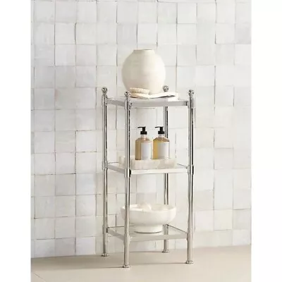 Pottery Barn Metal Etagere 3 Glass Shelf Unit • $60