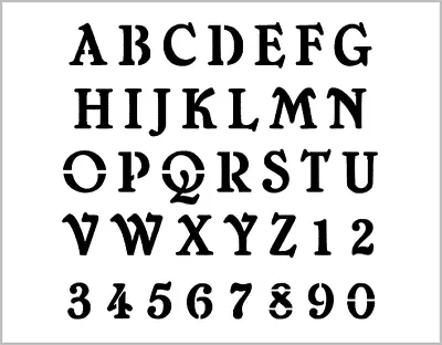 CHELSEA Alphabet Stencil 1 Inch Vintage Fancy Style Font Set Letters Sheet S848 • $11.99