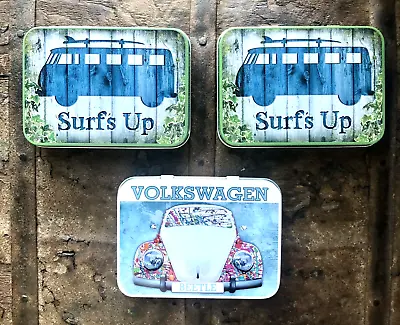 VW Volkswagen KEEPSAKE TIN Beetle Van Camper  3x Officially Licensed Surf’s Up • $24.95
