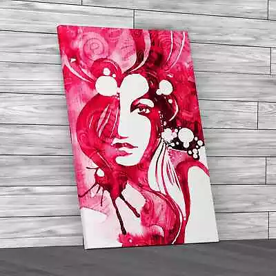 Abstract Fashion Woman Pink Canvas Print Large Picture Wall Art • £14.95