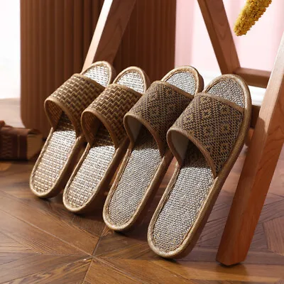 Men's Spring And Summer Leisure Fashion Rattan Woven Bamboo Household Slippers • $29.98