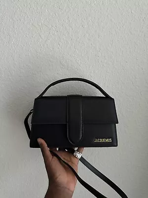 JACQUEMUS Le Grand Bambino Black Leather • $650